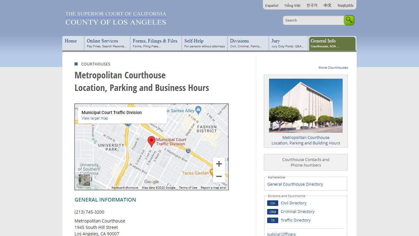 Courthouses in Los Angeles County - Contacts and Locations - LA Court