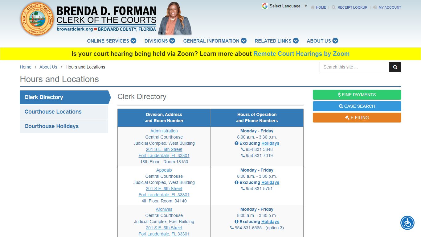 Hours and Locations - Broward County Clerk of Courts