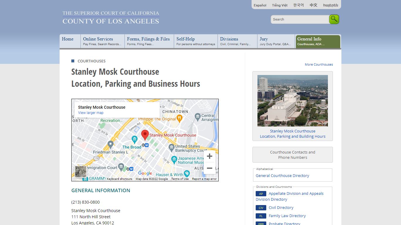 Courthouses in Los Angeles County - Contacts and Locations - LA Court